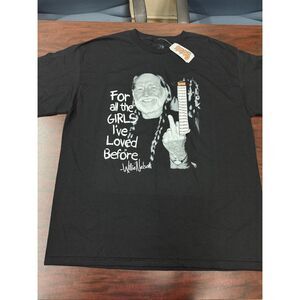 NWT Spencers Willie Nelson Black Short Sleeve Tee Shirt Size X-Large